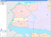 Niagara Falls  Wall Map Color Cast Style